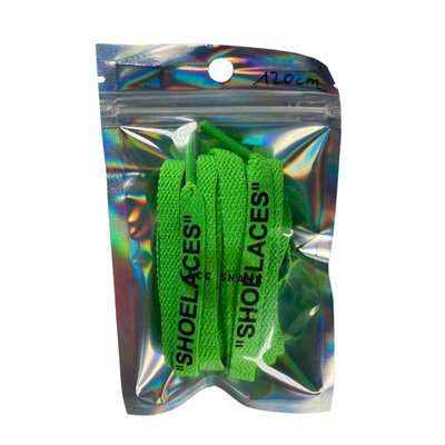 שרוכים שטוחים לנעליים ״SHOELACES” ירוק זרחני
