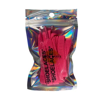 שרוכים שטוחים לנעליים ״SHOELACES” ורוד זרחני